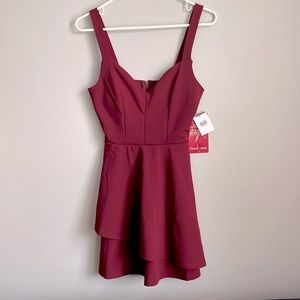 NWT Dry Goods Maroon Flowy Layered Dress